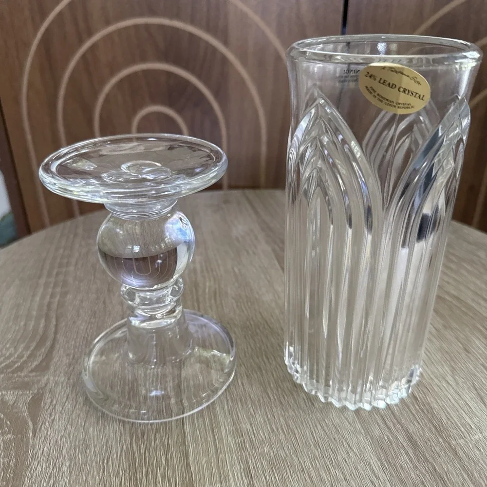 Bohemian Crystal Hurricane Candle Cover Holder Shade